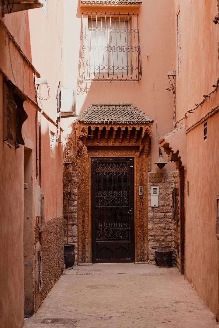 Quiet pink medina alley
