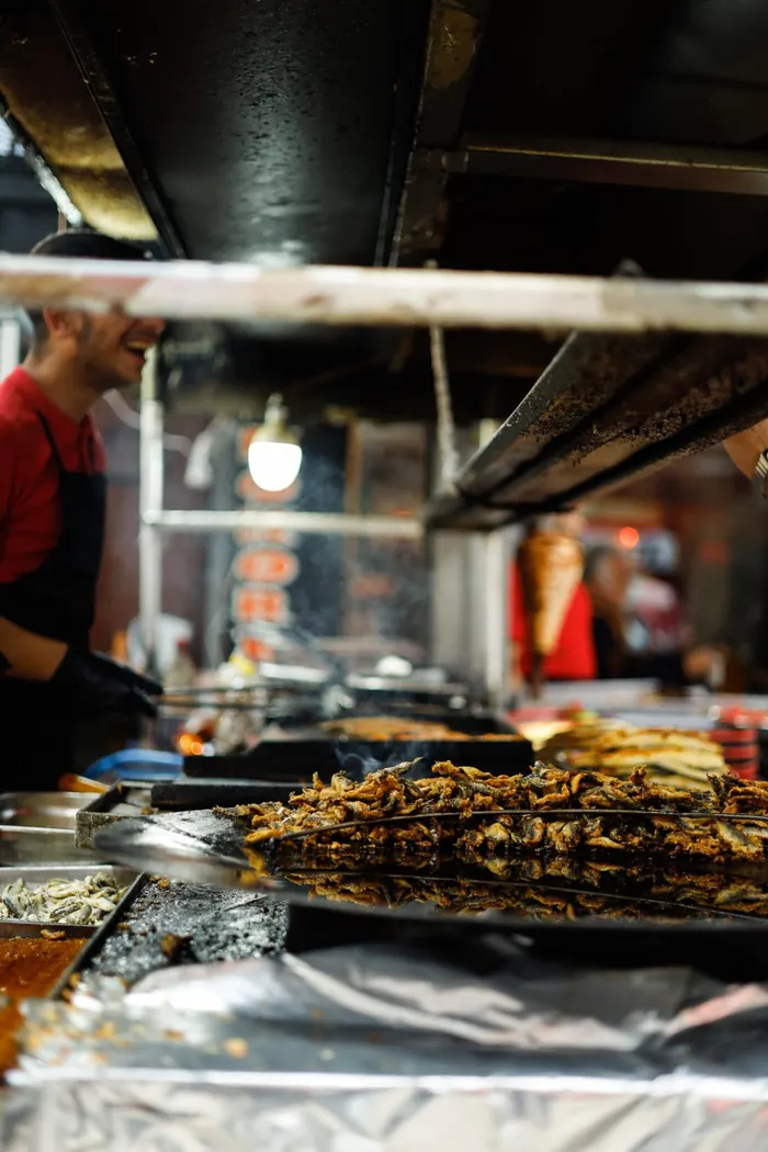Grilled food at a night market stall