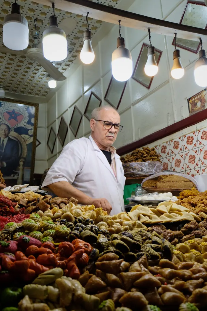 Spice and olive seller in his shop